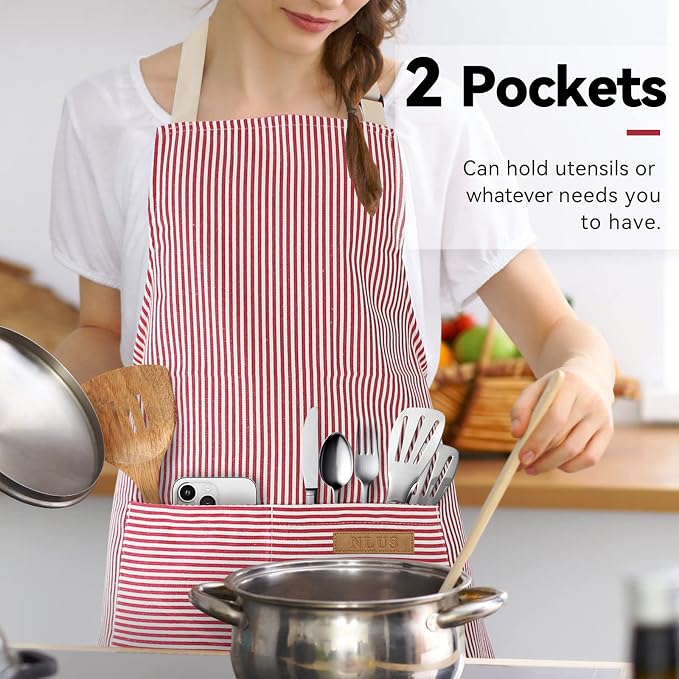 NLUS 2 Pack Cooking Aprons for Women - Image 2
