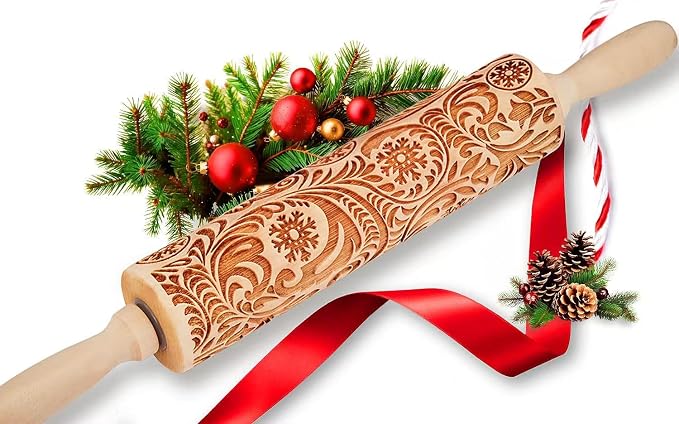 Christmas Gifts Wooden Embossed Rolling Pin - Image 8