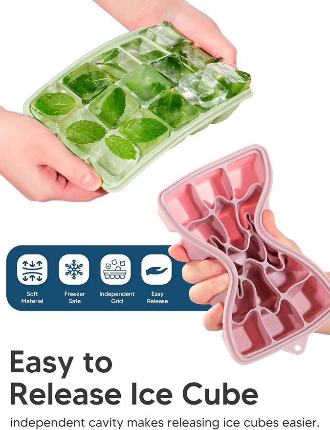 4 Pack Silicone Ice Cube Trays - Image 3