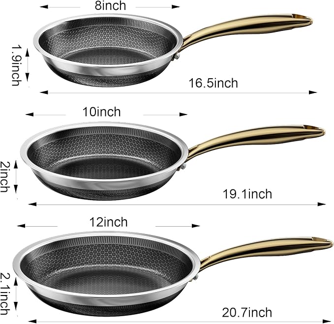 FogDream 8, Honeycomb Hybrid Nonstick Skillet - Image 5