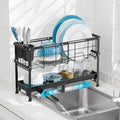 GSlife Narrow Dish Drying Rack, 2 Tier Small Dish Drainer by GSlife