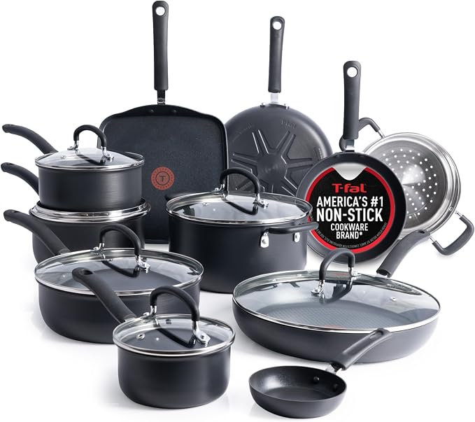 T-Fal Ultimate Hard Anodized Nonstick Pots and Pans Set 17 Piece, Nonstick by T-falbrand