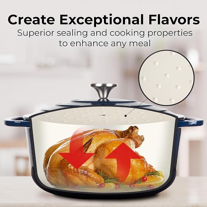Zulay Kitchen 6 Quart Enameled Cast Iron Dutch Oven Pot - Image 4