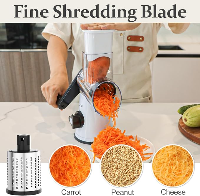 Cambom Rotary Cheese Grater Hand Crank Cheese Shredder - Image 4