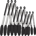 9 Pieces Silicone Tongs for Cooking 7, 12 inches Kitchen Tongs by Beieverluck
