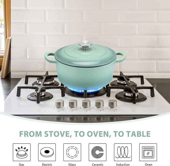 E-far 3 Qt Enameled Cast Iron Dutch Oven - Image 4