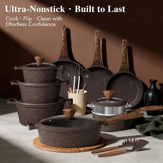 Umite Chef 26PCS Pots and Pans Set Non Stick, Nonstick Cookware Sets, Induction - Image 7