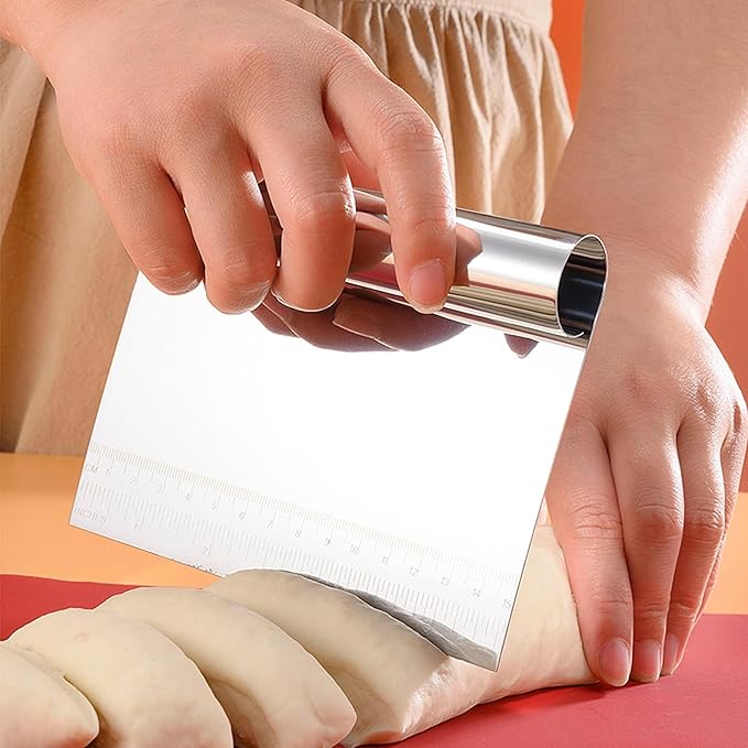 CoguZed 2 Pack Stainless Steel Pastry and Dough Cutter/Scraper/Knife Set - Image 5