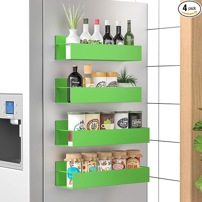 HuggieGems 4 Pack Magnetic Spice Storage Rack Organizer by HuggieGems