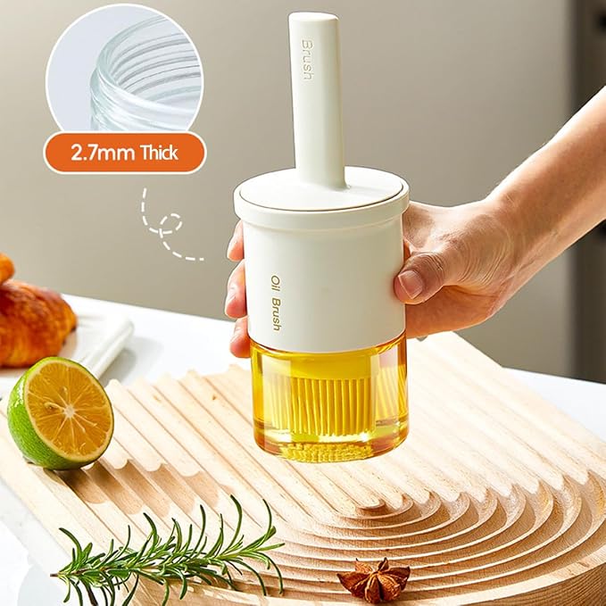 Glass Oil Dispenser with Heat Resistant Brush, Oil Dispenser Bottle with - Image 4