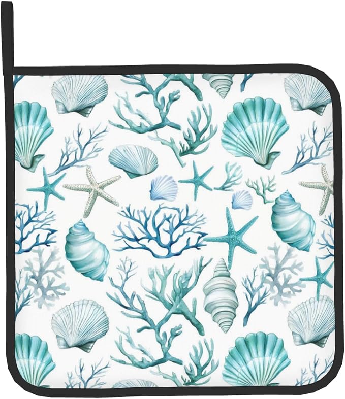 Nautical Oven Mitts and Pot Holders Sets Coastal Kitchen Mitts Potholders 2PCS - Image 9