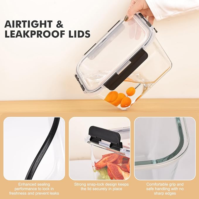 Liuruiyu 2 Pack Large Glass Food Storage Containers - Image 7