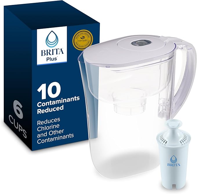 Brita Small 6 Cup Water Filter Pitcher, 1 BritaPlus Filter by Brita