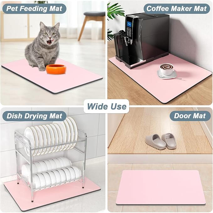 Rnivvi Coffee Mat, Hide Stain Rubber Backed Absorbent Dish Drying Pad - Image 7