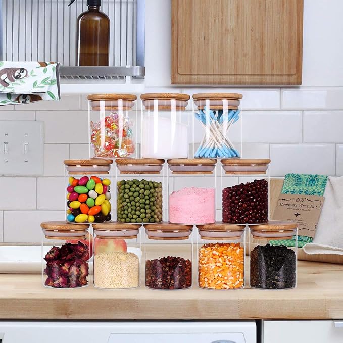 Tzerotone Glass Jars Set, Upgrade Spice Jars - Image 9