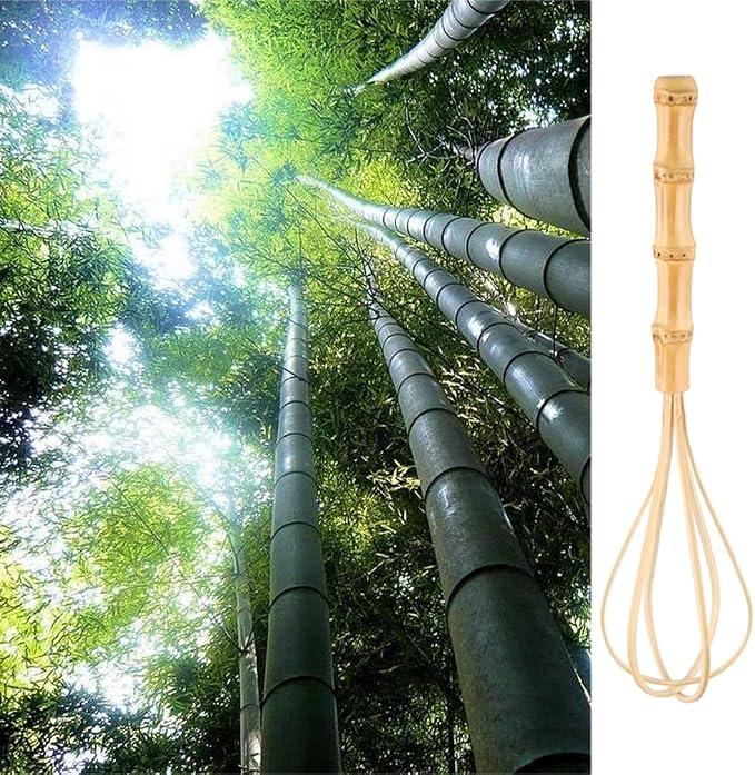 Handmade Wooden Whisks for Cooking - 10In Natural Bamboo Whisk - Image 2