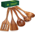 Bkiok Wooden Spoons for Cooking, Natural Teak Wood Kitchen Utensils Set for by Bkiok