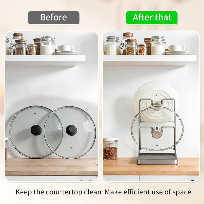 304 Stainless Steel Pot Lid Holder While Cooking, Pot Lid Organizer Rack - Image 7