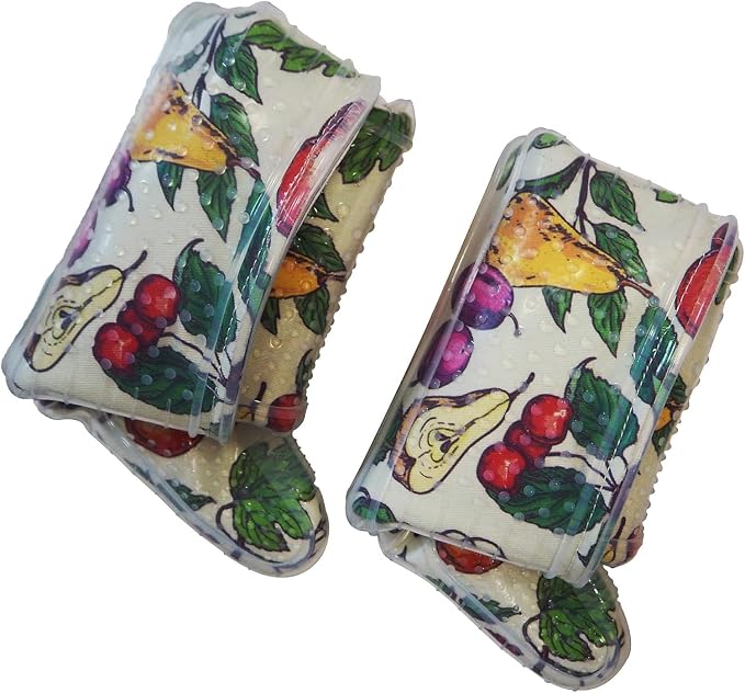 Oven Mitts Set of 2 with Transparent Clear Silicone Shell and Nice Friut Flower - Image 4
