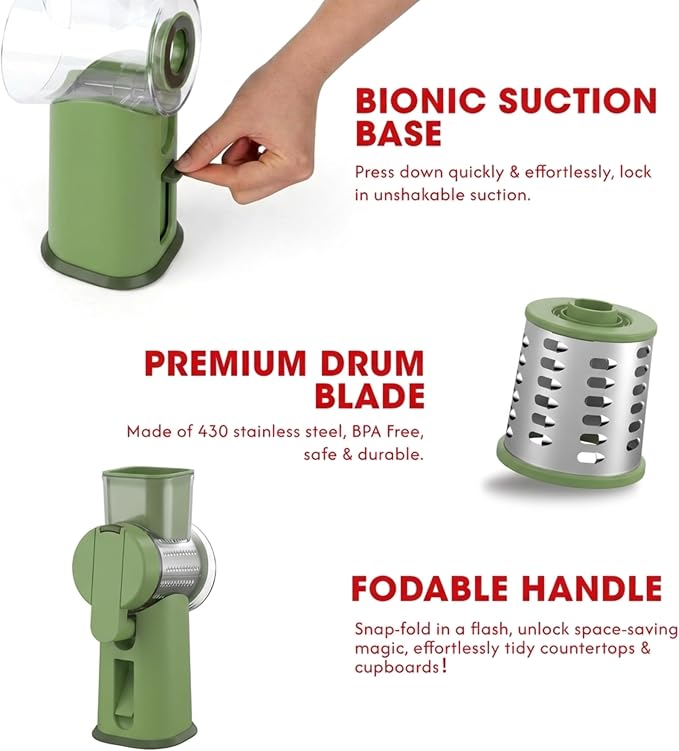 Rotary Cheese Grater Hand Crank - Image 2