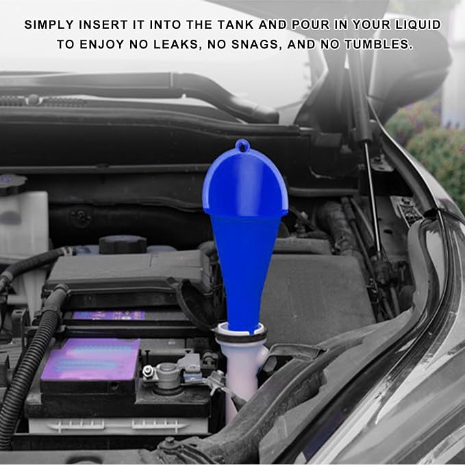 2 PCS Oil Funnel, Plastic Long Neck Multi-Purpose Spill Saver Funnel, Engine - Image 4