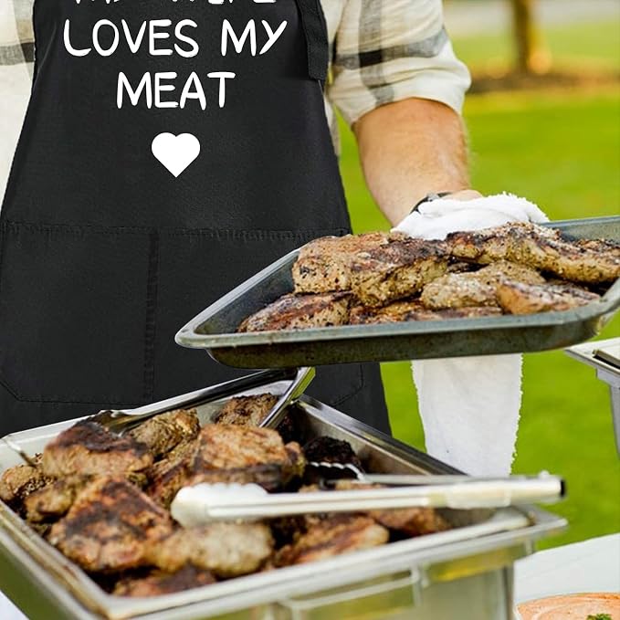 Rosoz Funny BBQ Black Chef Aprons - Image 2