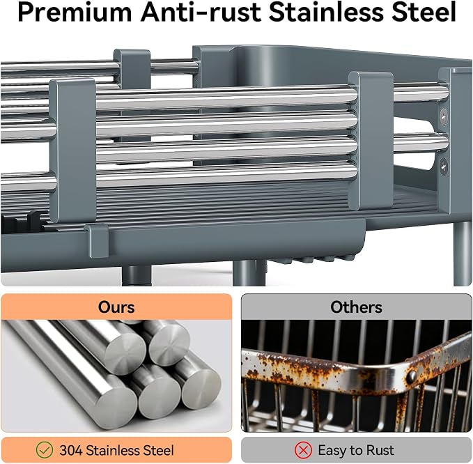 Urackify Stainless Steel Dish Drying Rack - Image 8