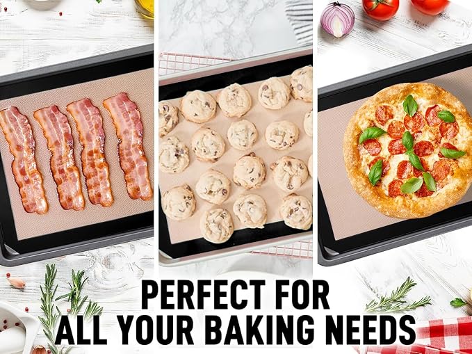 Zulay Kitchen Silicone Baking Mat Sheet Set - Image 2