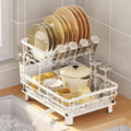 Small 2 Tier Dish Drying Rack, Space Saving Dish Racks by BULIJUJU