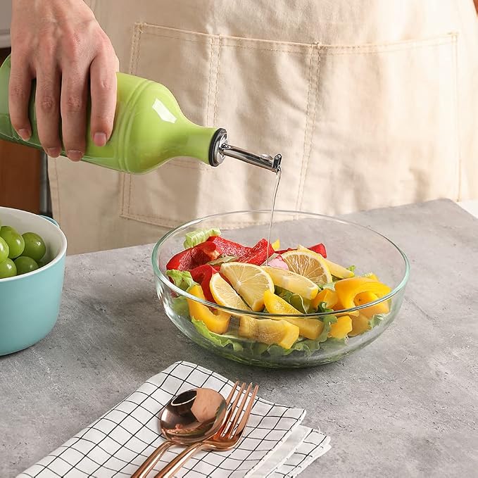 Sweejar Ceramic Olive Oil Dispenser Bottle, Opaque Oil Cruet Protects to Reduce - Image 5