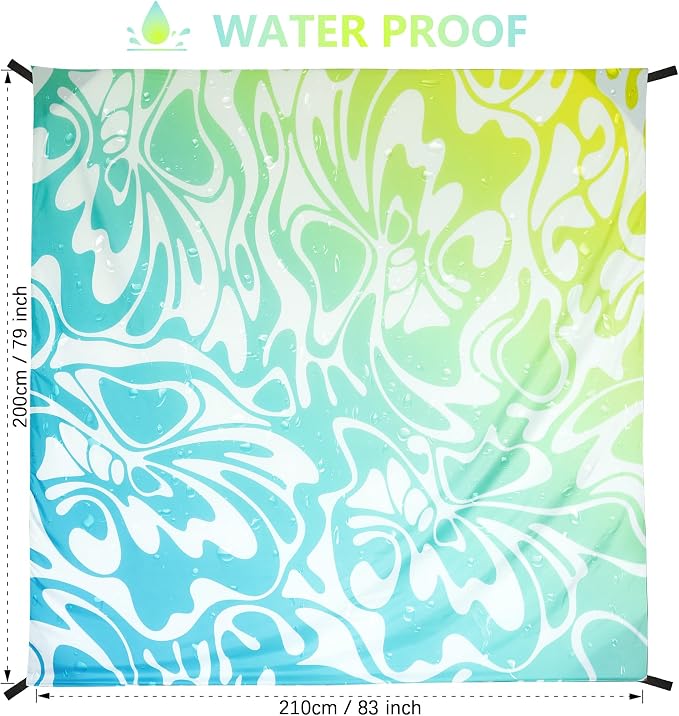 HIHOHO Beach Blanket Waterproof Sandproof Extra Large Beach Mat 79" X - Image 2