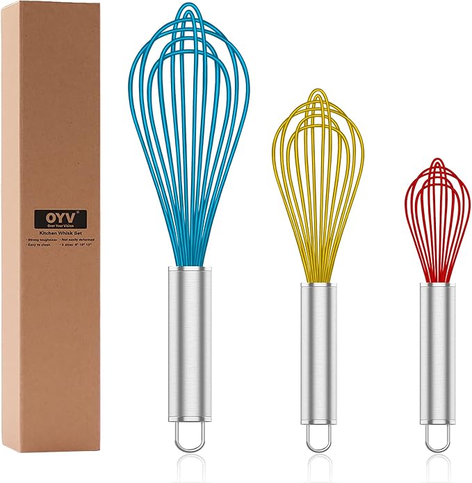 OYV Whisk, Sturdy Stainless Steel Wires Coated in Professional Silicone by OYV