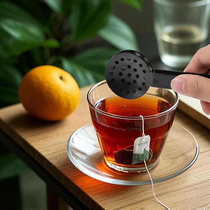 Tea Bag Squeezer Tongs, Stainless Steel Teabag Strainer Dispenser Gripper - Image 5