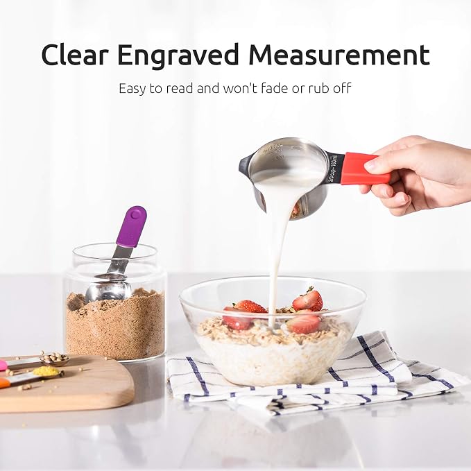 Measuring Cups, U-Taste Magnetic Measuring Cups and Spoons Set of 13 in 18/8 - Image 4