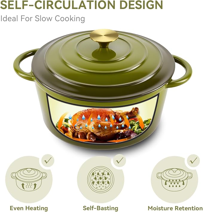 Miereirl 6 Quart Enameled Dutch Oven Pot - Image 6