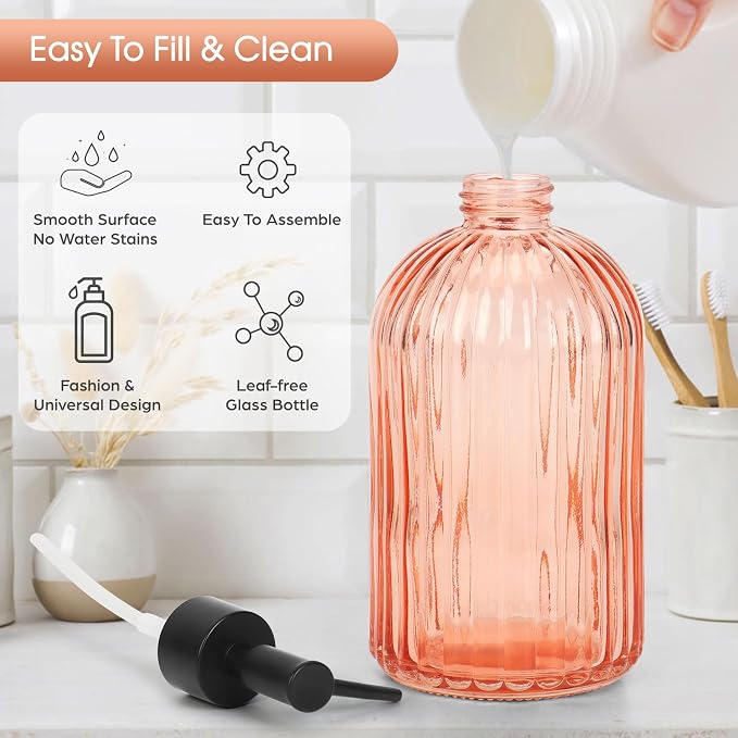Topsky Stripe Glass Soap Dispenser - Image 2