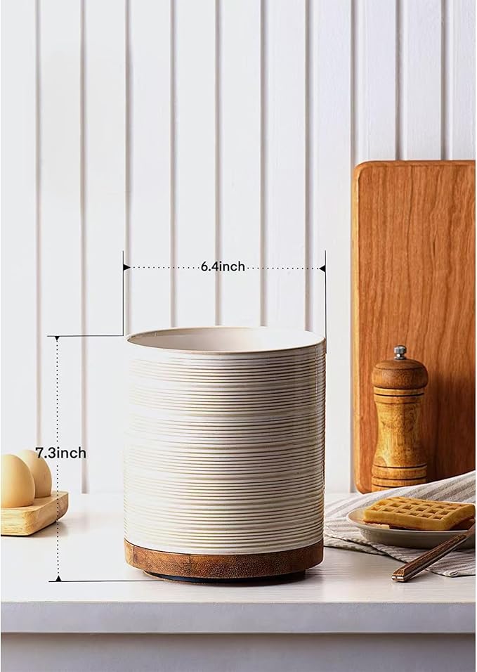 Utensil Holder, 360° Rotating Extra Large Ceramic Kitchen Utensil Holder - Image 4