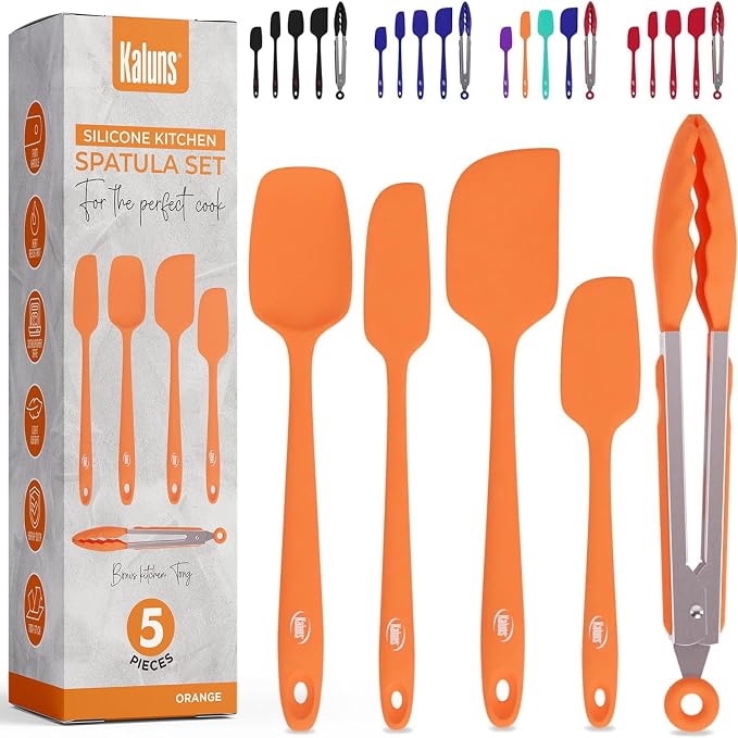 Kaluns Silicone Spatula Set, 4 Rubber Spatulas 600°F Heat Resistant, Nonstick by Kaluns%C2%AE