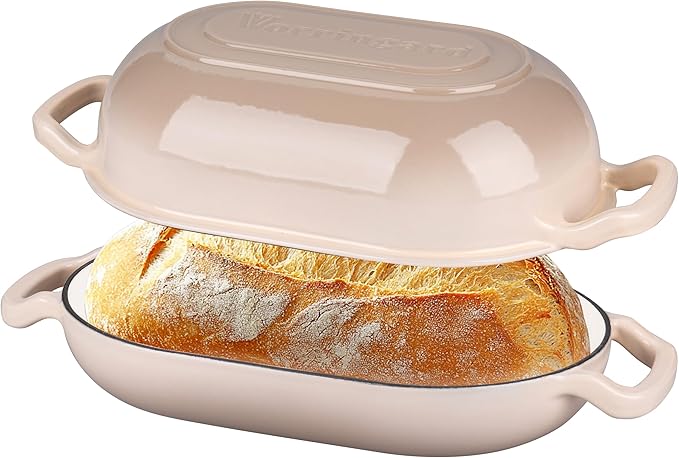 VORRINGARD Enameled Cast Iron Sourdough Bread Oven, Dutch Oven, Loaf Cast Iron by Unknown