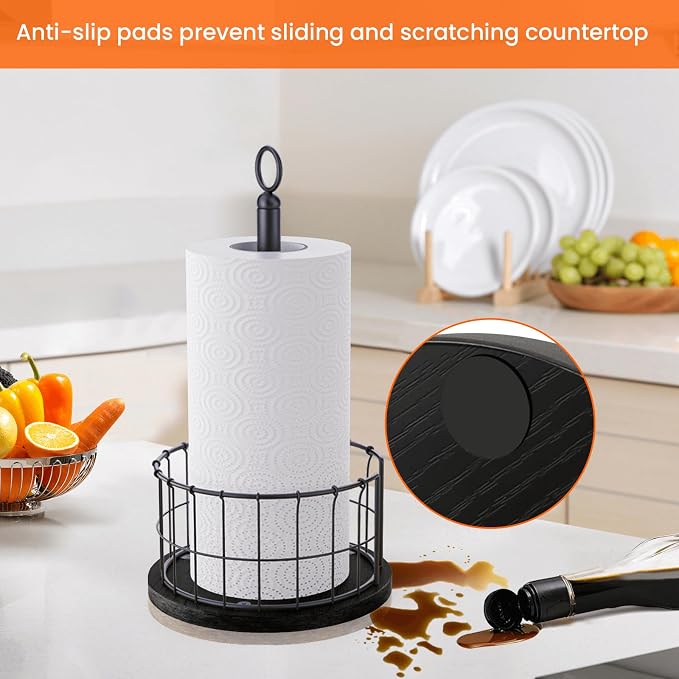 Homode Paper Towel Holder Countertop, Free-Standing Paper Towel Rack - Image 4