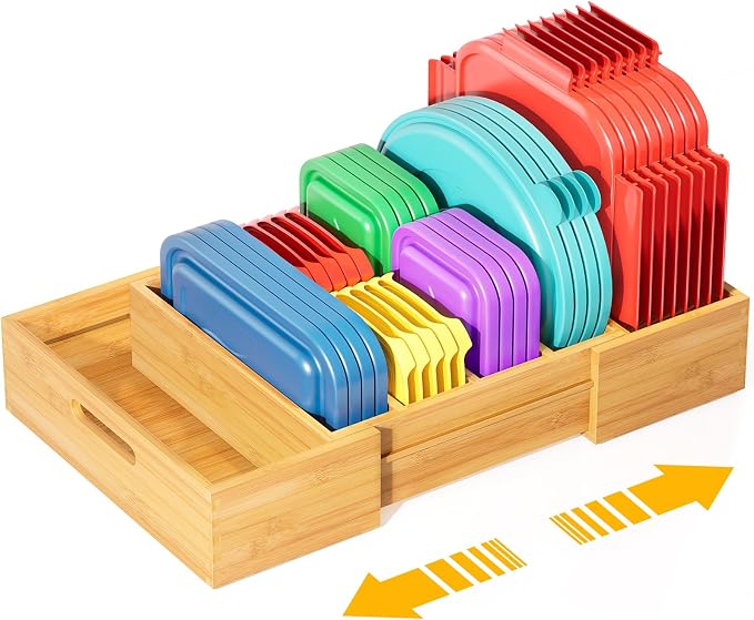 Kiasthome Expandable Bamboo Lid Organizers Inside Cabinet, Kitchen Cabinet by KiasthomeModernFurniture