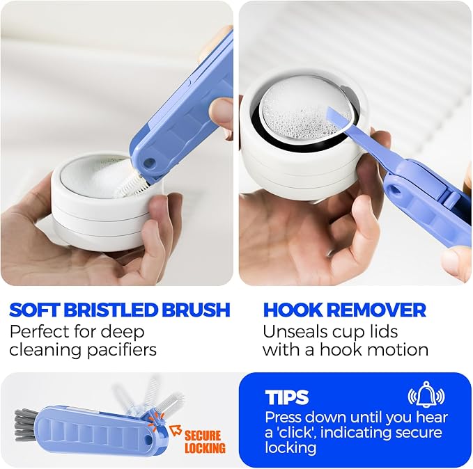 6 Pack Holikme 4 in 1 Cup Lid Cleaning Brush Set - Image 4