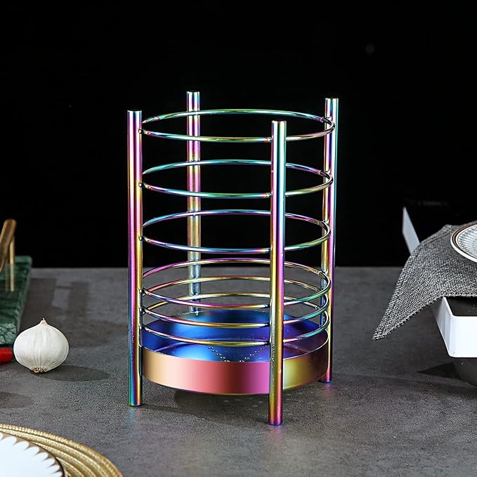 Rainbow Kitchen Utensil Holder for Kitchen Counter, Stainless Steel Utensil - Image 3