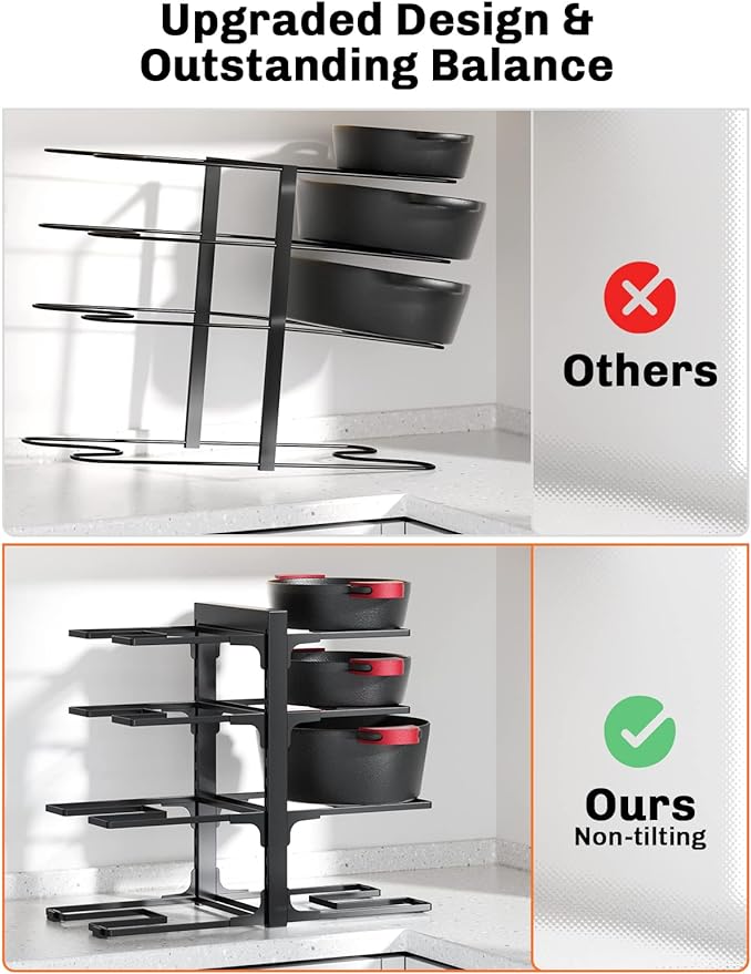 MUDEELA 8-Tier Pots and Pans Organizer under Cabinet, 15.83" Height Heavy Duty - Image 5