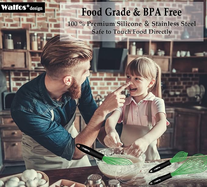 Walfos Silicone Whisk, Rubber Whisks - Image 9