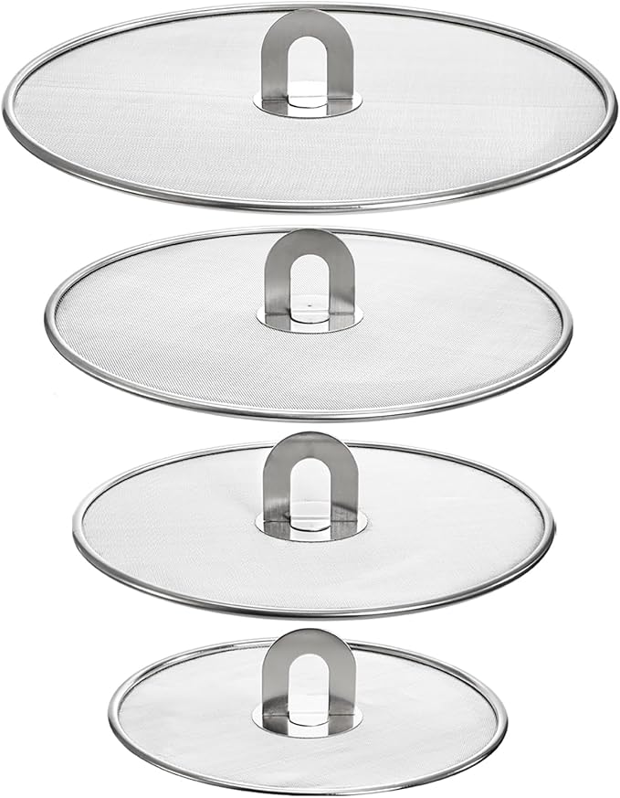 Nicunom 4 Pack Splatter Screen for Frying Pan, Kitchen Oil Splatter Guard Set by Nicunom
