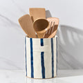 JIEMEI HOME Kitchen Utensil Holder, 7.2" Ceramic Stable Utensil Crock by JHJIEMEIHOME