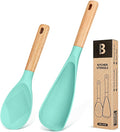 Cooking Spoon and Rice Scooper for Nonstick Cookwares, Wood Handle Spoon for by BADIANO