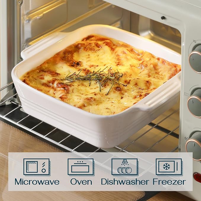 DOWAN 8x8 Baking dish, Square Baking Pan, Ceramic Casserole Dishes - Image 3