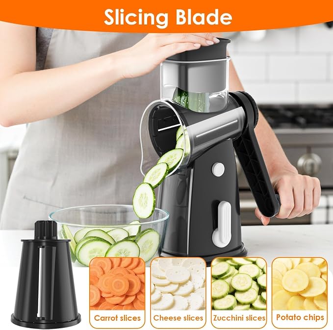 MealHelper 5 Blade Rotary Cheese Grater and Vegetable Chopper - Image 3